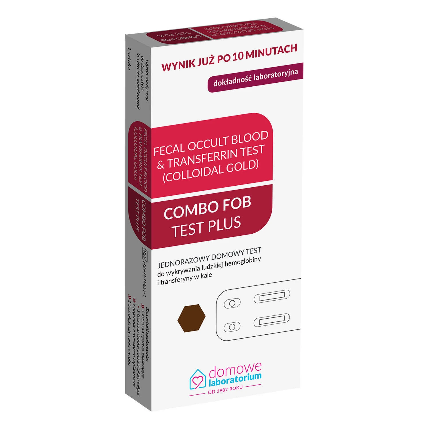 Home Laboratory Combo Fob Plus, Test zum Nachweis von Hämoglobin und Transferrin in Fäkalien, 1 Stück