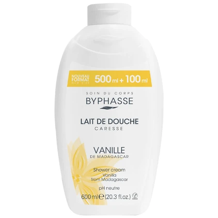 Byphasse Caresse, crème de douche, vanille, 600 ml