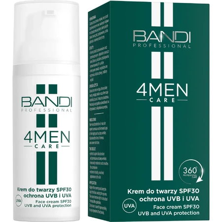Bandi 4Men Care, cremă de față SPF 30, protecție UVB și UVA, pentru bărbați, 50 ml