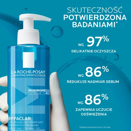 La Roche-Posay Effaclar Kit, Reinigungsgel für fettige und empfindliche Haut, 400 ml + Effaclar DUO+M, Feuchtigkeitscreme für zu Akne neigende Haut, 40 ml + Gratisbeutel