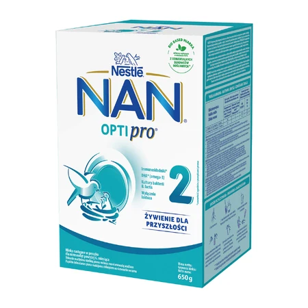 Nestlé NAN Optipro 2, Leche de continuación para lactantes mayores de 6 meses, 3 x 650 g