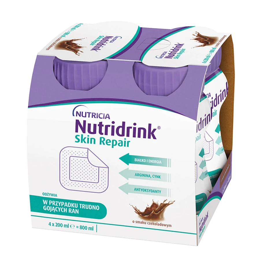Nutridrink Skin Repair kit, preparat nutritiv, aromă de ciocolată, 12 x 200 ml
