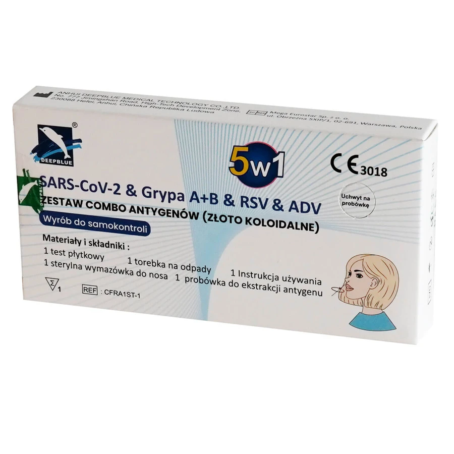 Deepblue 5in1, Antigen-Kombikit, SARS-CoV-2 & Influenza A/B & RSV & ADV, diagnostischer Test für 5 Viren, 10 Stück