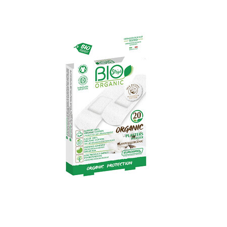 Plasturi bio din bumbac organic, 7x2 cm, 20 buc, Pharmadoct