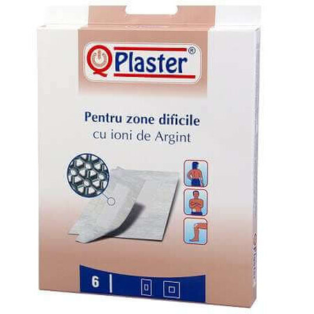 Plasturi cu Ioni de Ag pentru zone dificile, 6 buc, QPlaster