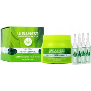 Wellness Premium Products Mască intensivă, hidratantă pentru toate tipurile de păr, 500 ml + 4 fiole x 10 ml gratuit