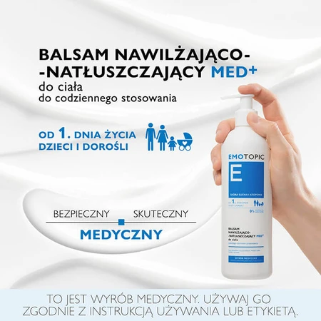 Set Emotopic Med+, Badeemulsion, ab Geburt, 400 ml + Körperlotion, ab Geburt, 400 ml