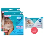 Canpol Babies Set, 2-in-1 atmungsaktiver Schwangerschaftsslip, mit Einlage, Einweg, Größe S/M, 2 x 5 Stück + Feuchttücher, 60 Stück gratis
