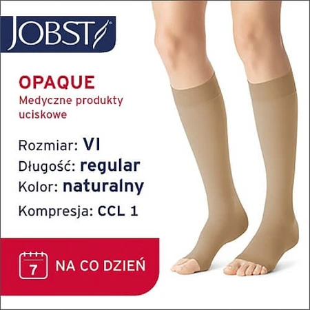 JOBST OPAQUE lange Kompressionskniestrümpfe CCL1 natur, Größe 6 OP