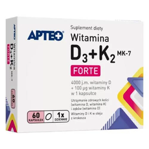 APTEO Vitamin D3+K2 MK-7 Forte, 60 Kapseln
