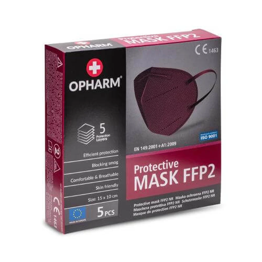 OPHARM Schutzmaske FFP2 kastanienbraun, 5 Stk.