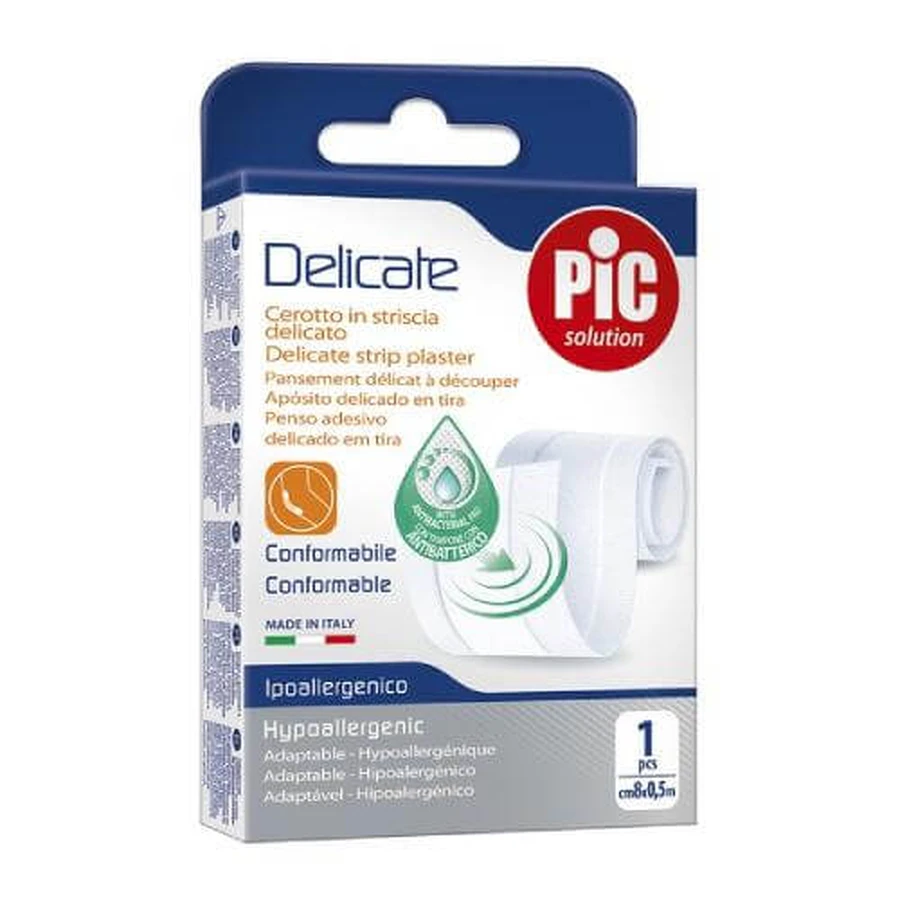 PIC Piesă de tăiere delicată antibacteriană 8x50cm alb