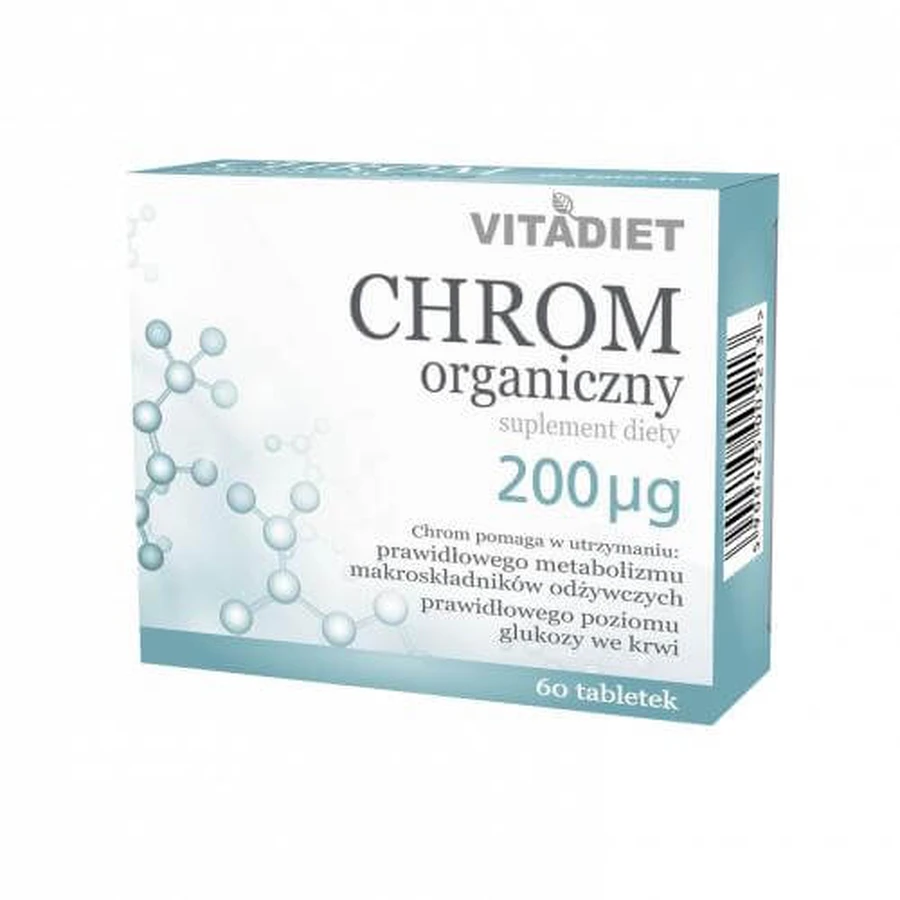 VITADIET Crom organic 200 µg, 60 comprimate