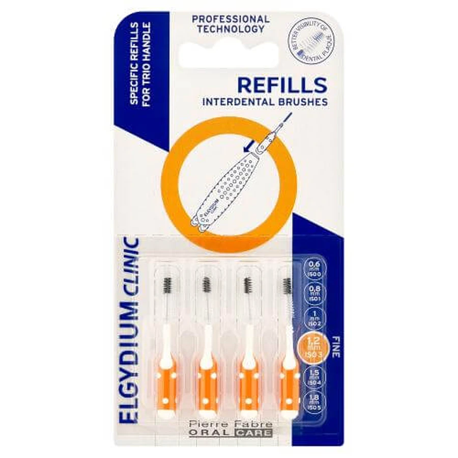Elgydium Clinic Refills periuțe interdentare 1.2 mm, 4 buc.