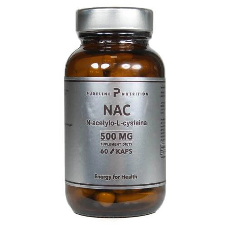 Pureline Nutrition NAC N-acetil-L-cisteină 500mg, 60 capsule