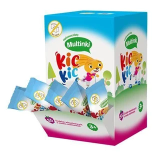 Multinki Kic Kic acadea cu vitamine cu aromă de zmeură, 55 buc