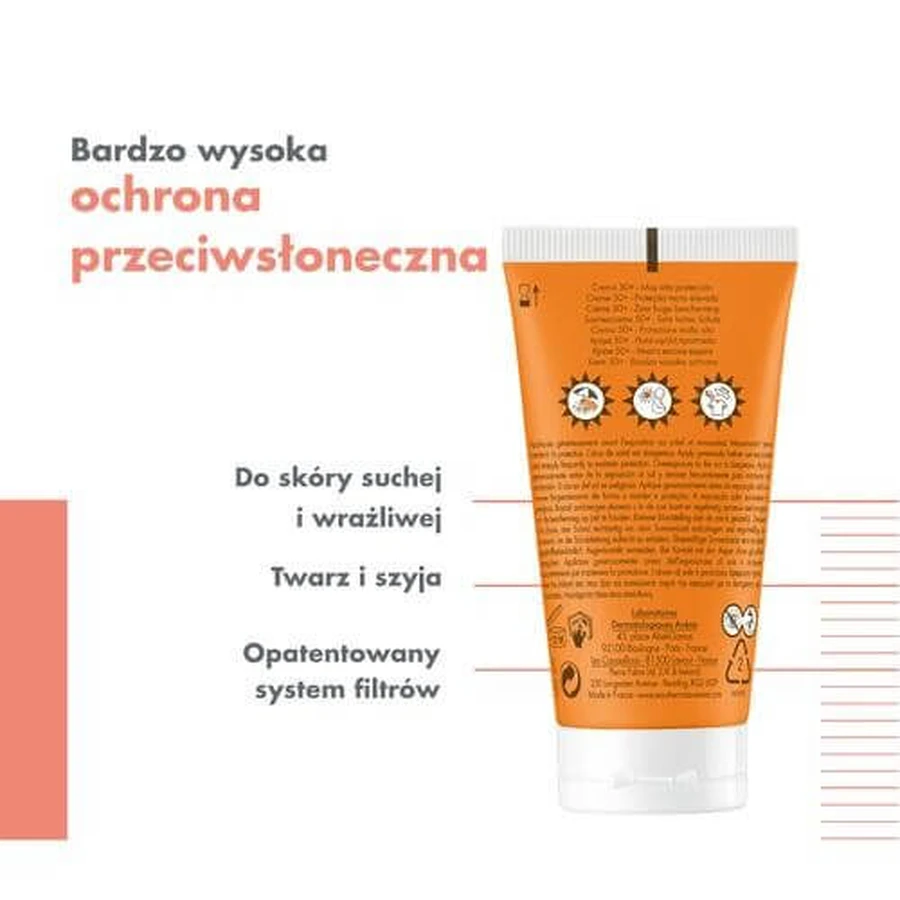 AVENE Bardzo wysoka ochrona przeciwsłoneczna Krem SPF50+, 50ml: ceny i cechy
