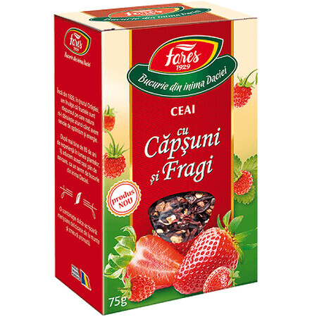 Ceai cu căpșuni și fragi, 75 g, Fares