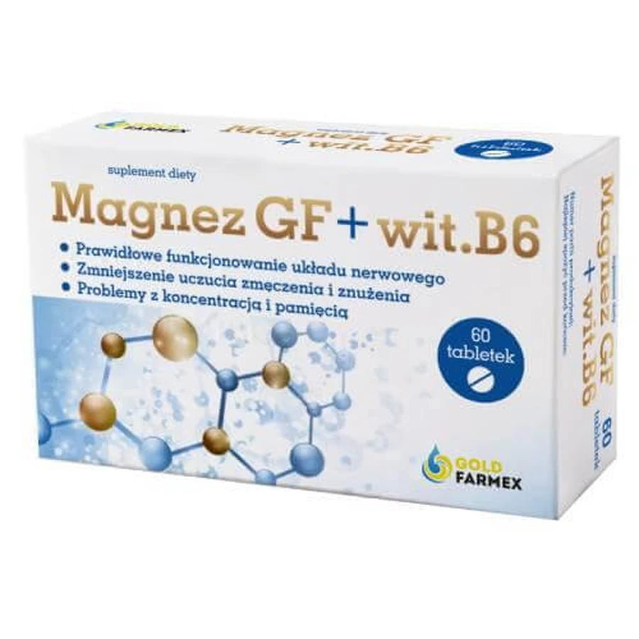 Magneziu GF + vitamina B6, 60 comprimate