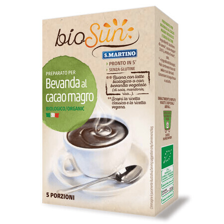 Preparat pentru bautura cu cacao degresata fara gluten Eco Biosun, 125 gr, S.Martino