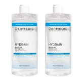 Dermedic Hydrain 3 Hialuro, lichid micelar H2O, 500 ml + 500 ml