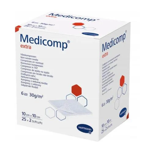 MEDICOMP EXTRA sterile Wundauflagen 6-lagig 10x10cm, 50 Stk