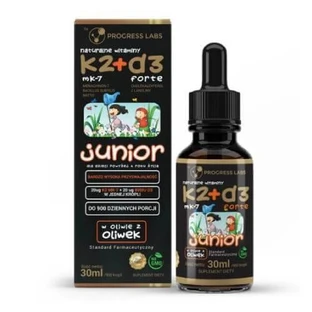 PROGRESS LABS Vitamina naturală K2 + D3 Junior Drops, 30 ml