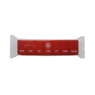 ABC Kit di pronto soccorso Portapillole settimanale, 1 ora del giorno, rosso, 1 pz.