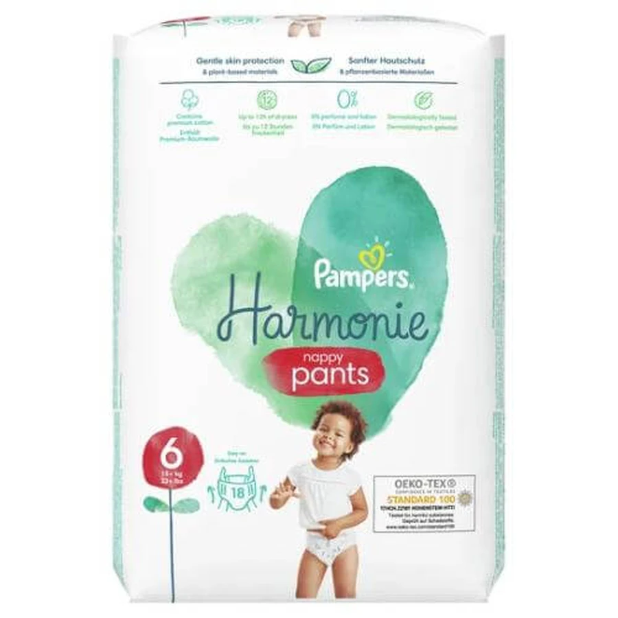 PAMPERS Harmonie Pants 6 scutece mărimea 6, 18 buc
