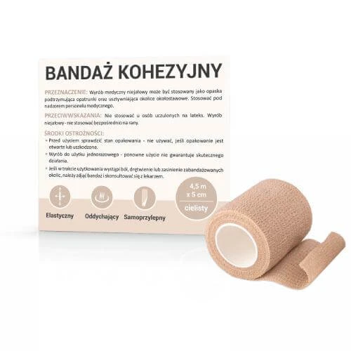 Kohäsive Bandage 4.5mx5cm fleischfarben, 1St