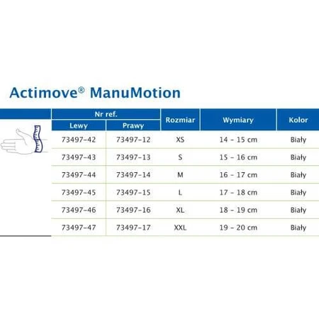Actimove Professional Line Orteza stabilizująca nadgarstek ze wzmocnieniem i kompresją medyczną (XS) lewa biała: ceny i cechy