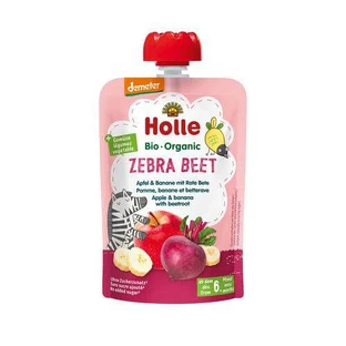 HOLLE Bio Organic Mousse de fructe și legume Măr, banană și sfeclă roșie, 100g