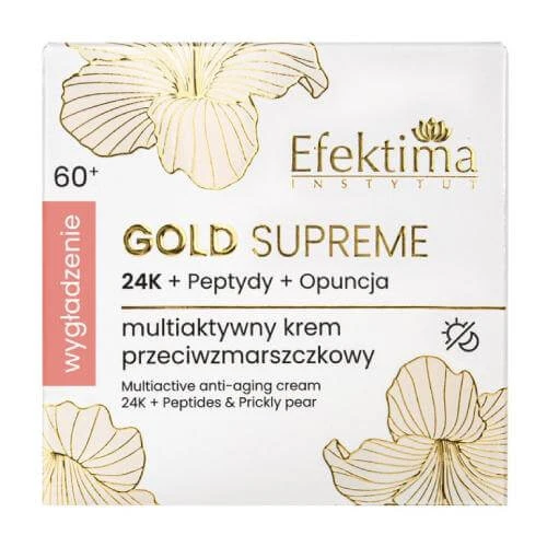 EFEKTIMA Gold Supreme Multiaktive Anti-Falten-Creme 24K + Peptide + Opuntia Smoothing 60+, 50 ml