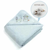 Libra- Babybadcape met kap 95cmx95cm Blauw