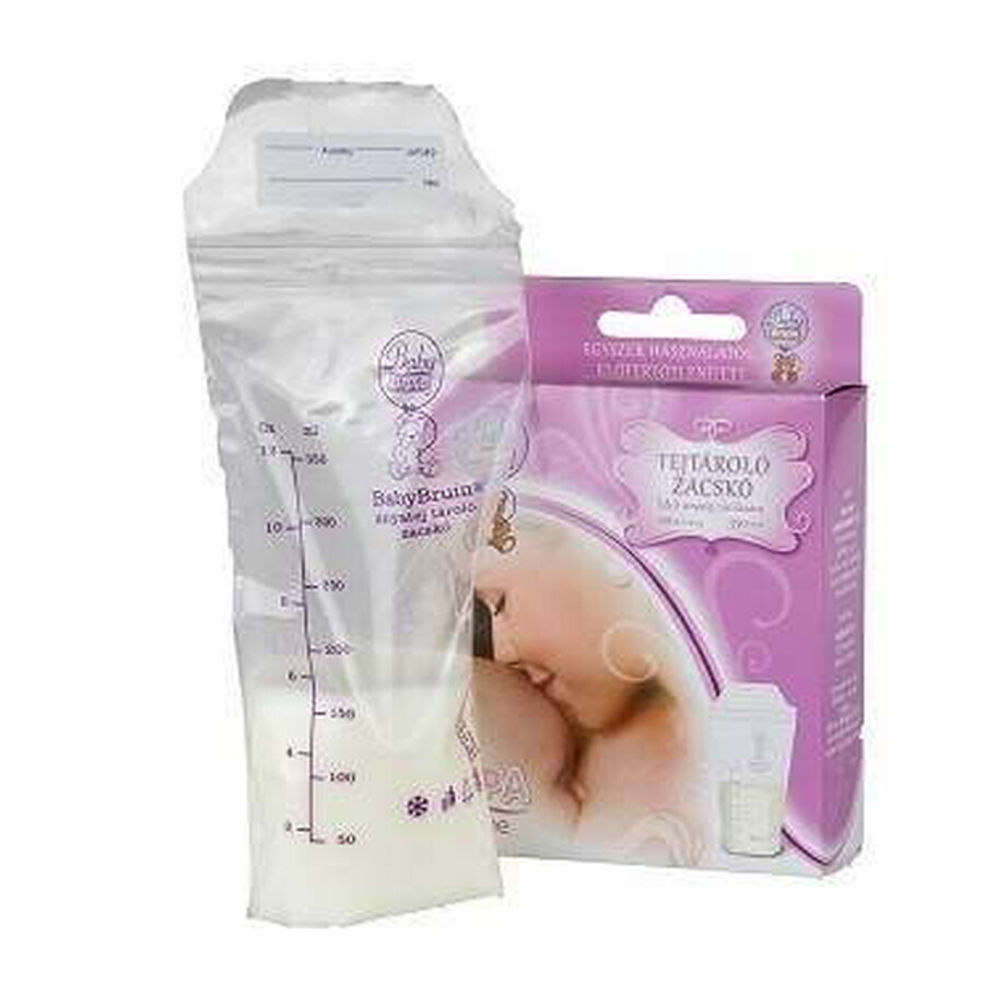 Pungi pentru stocarea laptelui matern, 350ml, 20 buc, Baby Bruin