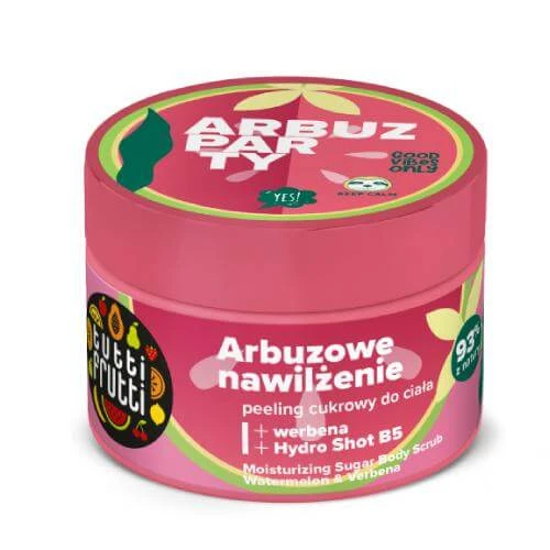 FARMONA TUTTI FRUTTI Feuchtigkeitsspendendes Zucker-Körperpeeling Wassermelone & Eisenkraut + Hydro Shot B5, 300g