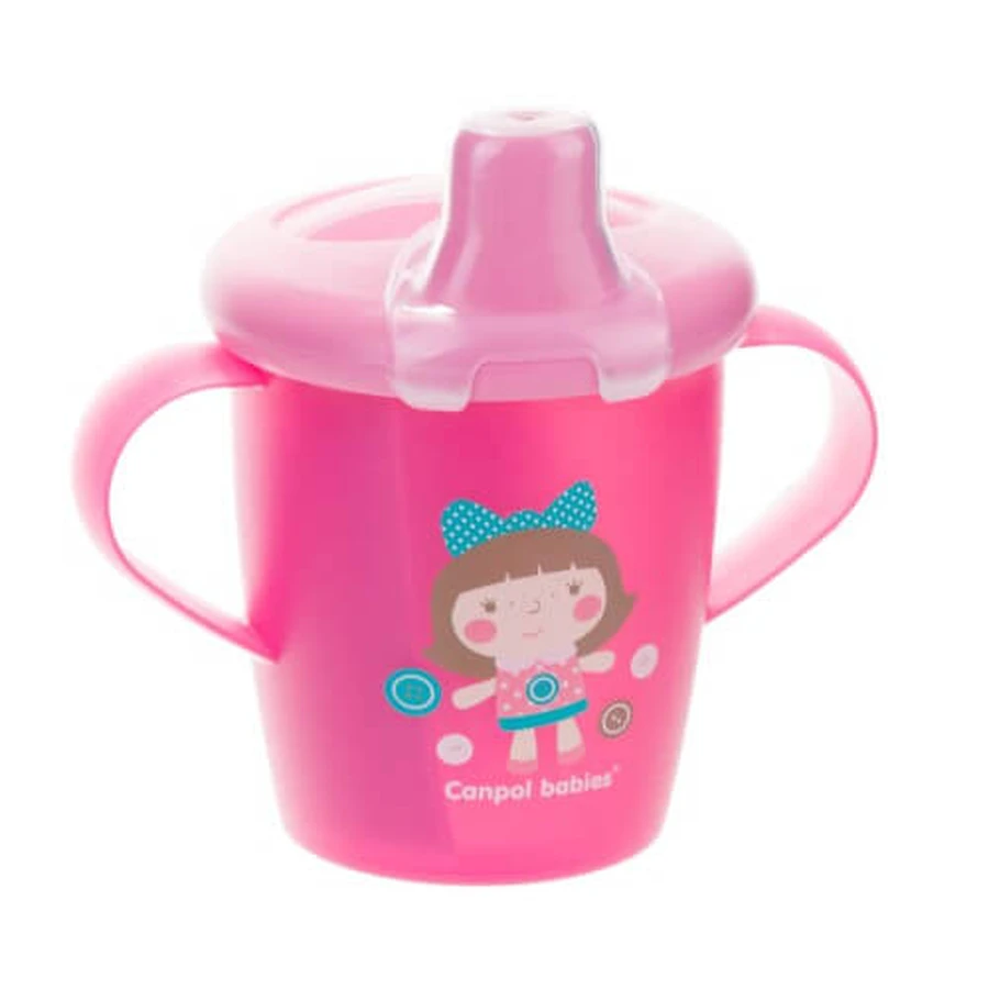CANPOL BABIES TOYS păpușă roz pahar picurător, 250ml 31/200