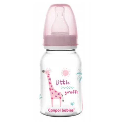 CANPOL BABIES Flasche Narrow 120ml Afrika Rosa Giraffe 0m+ 59/100
