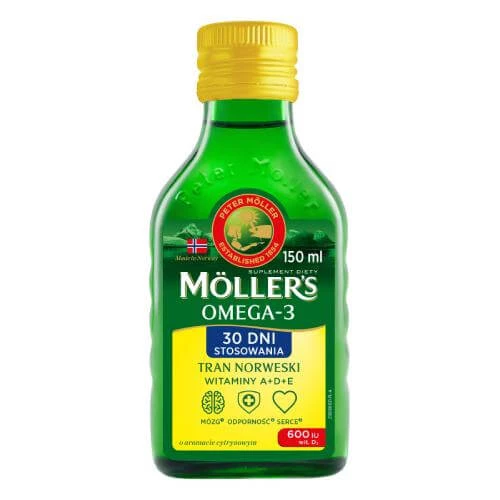 Mollers Omega-3 Tran Norwegischer Zitronengeschmack, 150 ml
