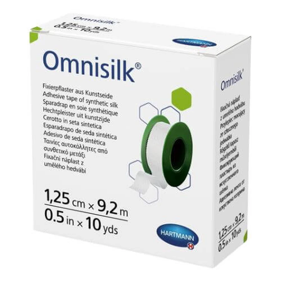 OMNISILK Przylepiec z jedwabiu 1,25cm x 5m, 1 sztuka: ceny i cechy