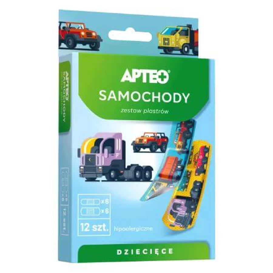 APTEO CARE Plasturi pentru copii - mașini, 12 bucăți