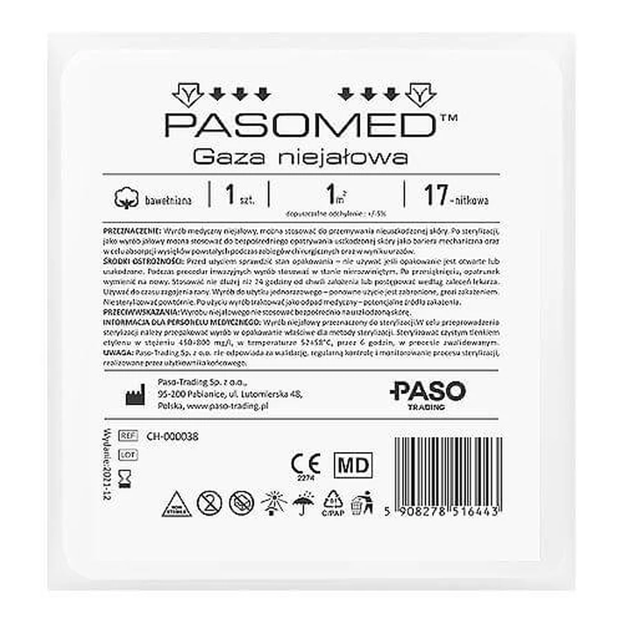 PASOCARE gaze non stérile 17 fils 1m2, 1pc