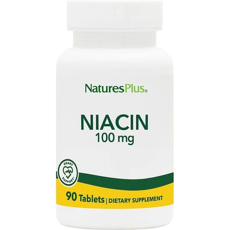 Nature's Plus Niacin Vitamin for Nervous System Health 100mg 90 Comprimés