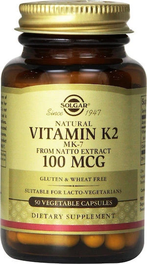 Solgar Vitamin K2 (MK-7) 100mcg Vitamin für die Gesundheit von Vögeln 100mcg 50 Gemüsekapseln