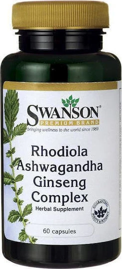 Swanson Rhodiola Rhodiola Ashwagandha Ginseng-Komplex 60 Kapseln