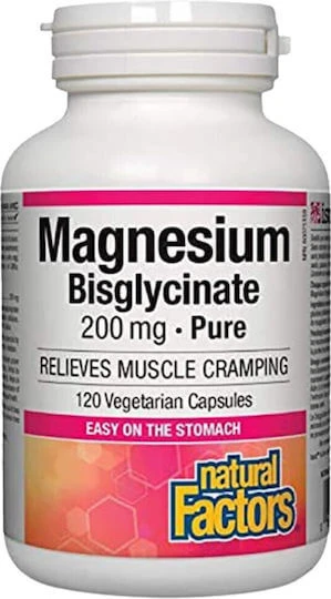 Natural Factors Magnesium Bisglycinat 200mg 120 pflanzliche Kapseln