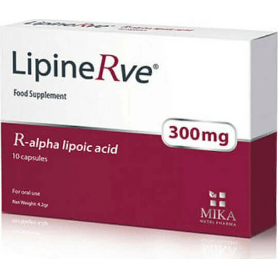 Mika Nutri Pharma LipineRve Alpha Liponzuur Speciaal Dieetsupplement 10 capsules