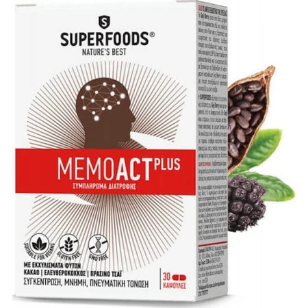 Superfoods MemoAct Plus Suplemento para la Memoria 30 cáps.