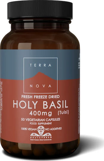 TerraNova Heiliges Basilikum 400mg Angst Ergänzung 50 pflanzliche Kapseln