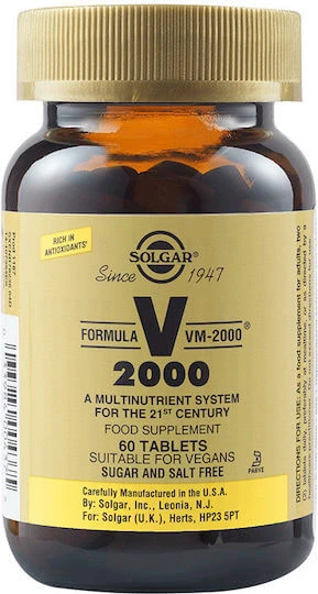 Solgar Formula VM-2000 Multivitamin für Energie & Stärkung des Immunsystems 60 x 1 Tablette